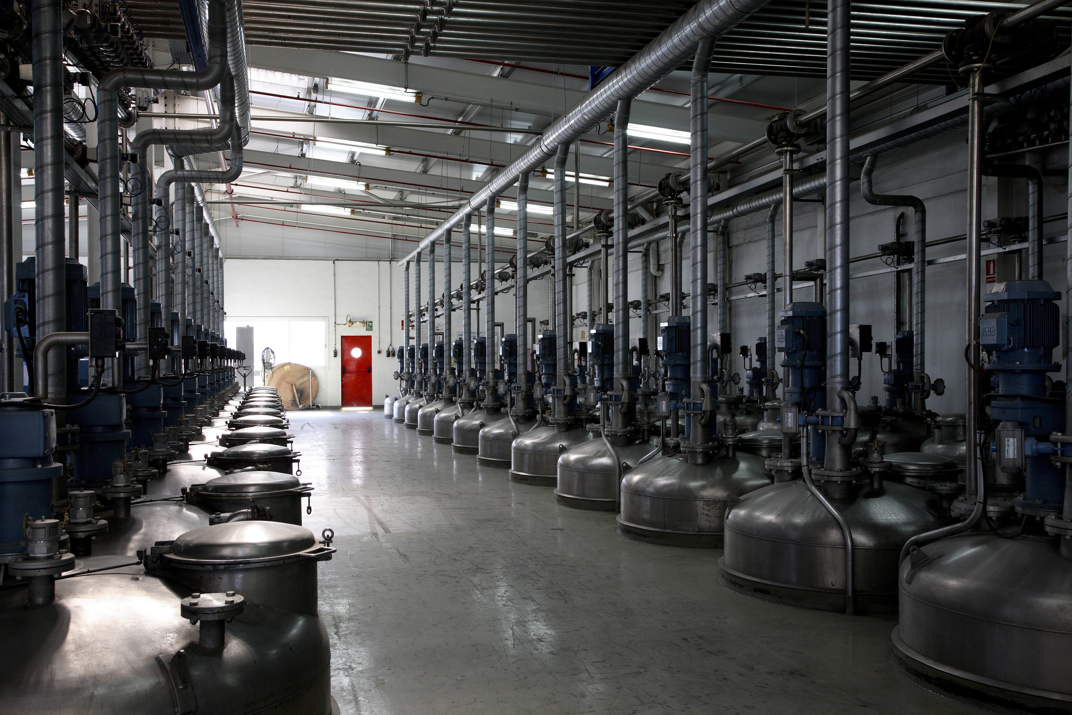 production facility with cylinders