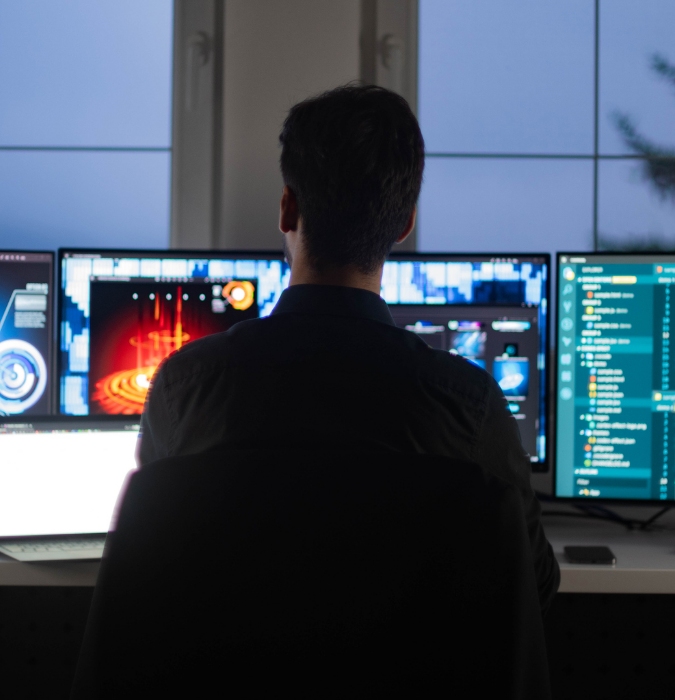 Person working with data 