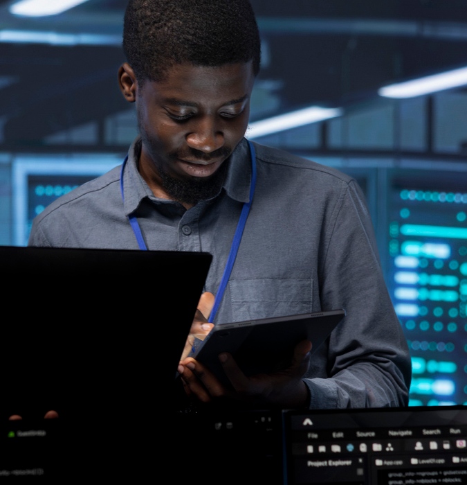 Person working on laptop