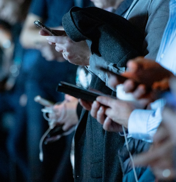 People on their phones
